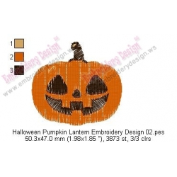 Halloween Pumpkin Lantern Embroidery Design 02